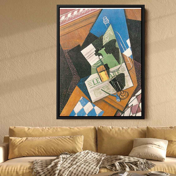 Water bottle, Bottle, and Fruit dish by Juan Gris - Canvas Artwork