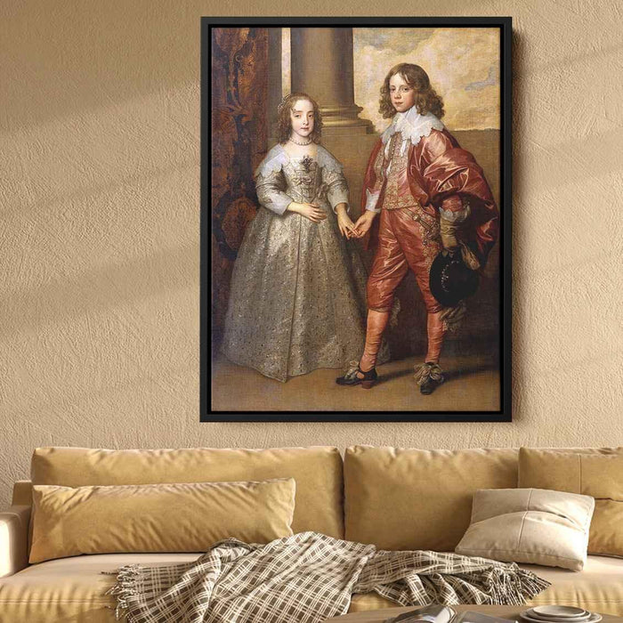 William II, Prince of Orange and Princess Henrietta Mary Stuart, daughter of Charles I of England by Anthony van Dyck - Canvas Artwork