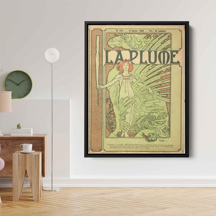 Cover composed by Mucha for the french literary and artistic Review La Plume (1898) by Alphonse Mucha - Canvas Artwork