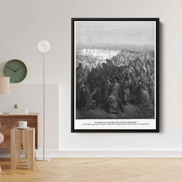 Enthusiasm of Crusaders at the First View of Jerusalem by Gustave Dore - Canvas Artwork