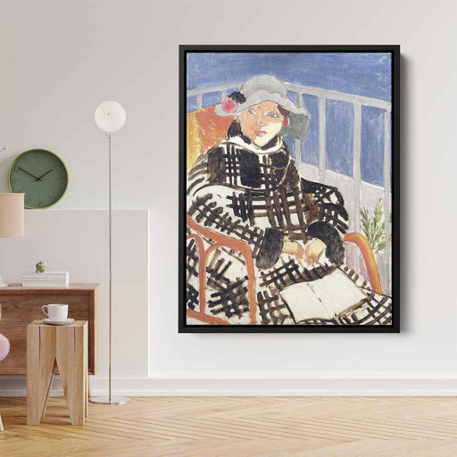 Mlle Matisse in a Scotch Plaid Coat (1918) by Henri Matisse - Canvas Artwork