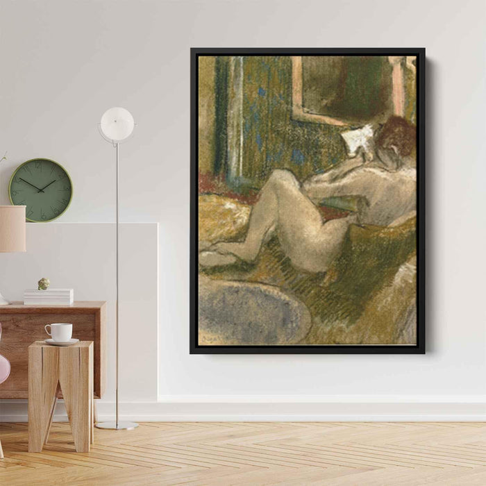 Nude from the Rear, Reading by Edgar Degas - Canvas Artwork