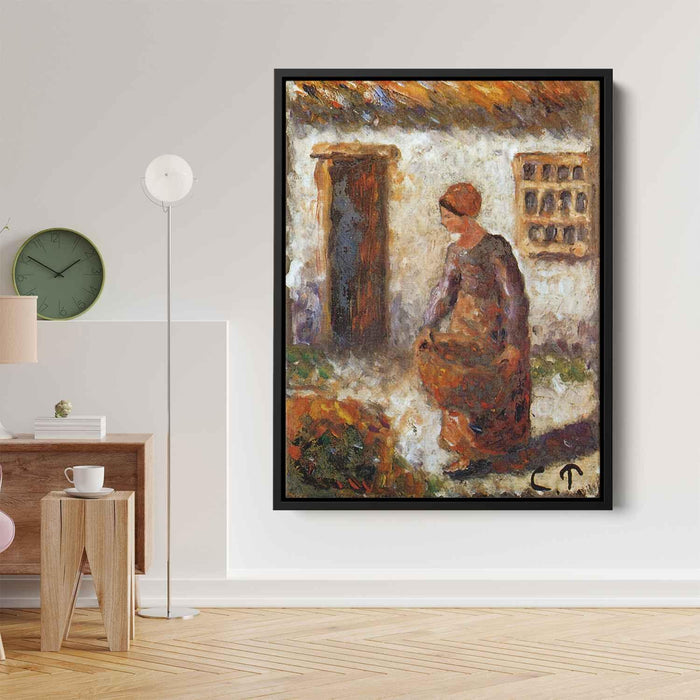 Peasant woman with basket by Camille Pissarro - Canvas Artwork