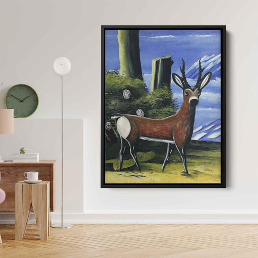 Roe deer with a Landscape in the Background (1913) by Niko Pirosmani - Canvas Artwork