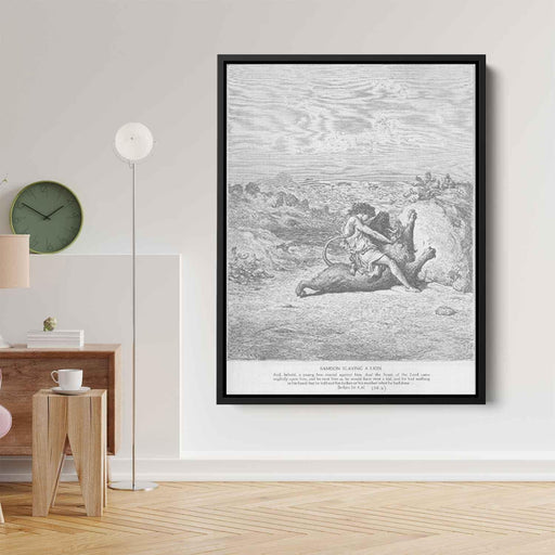 Samson Slays a Lion by Gustave Dore - Canvas Artwork