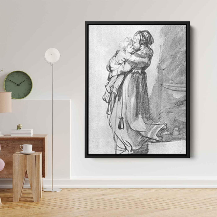 Saskia with a Child (1636) by Rembrandt - Canvas Artwork