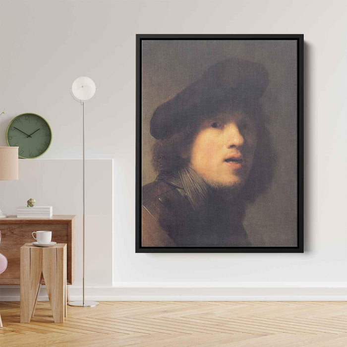 Self-portrait with Gorget and Beret (1629) by Rembrandt - Canvas Artwork