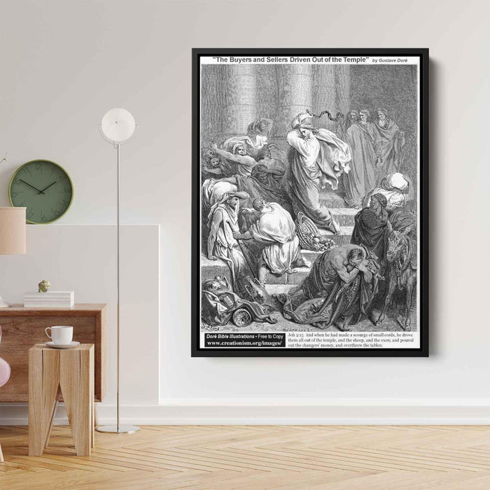 The Buyers And Sellers Driven Out Of Temple by Gustave Dore - Canvas Artwork