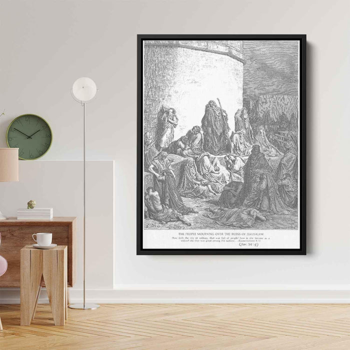 The People Mourning over the Ruins of Jerusalem, Lamentations 1:1-2 by Gustave Dore - Canvas Artwork