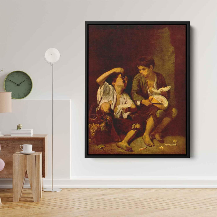 Two Boys Eating a Melon and Grapes (1646) by Bartolome Esteban Murillo - Canvas Artwork