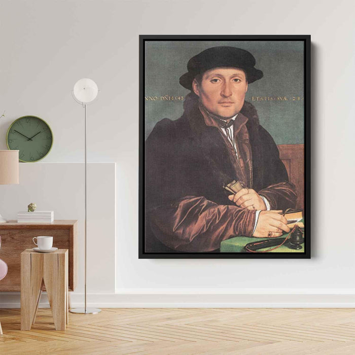 Unknown Young Man at his Office Desk (1541) by Hans Holbein the Younger - Canvas Artwork