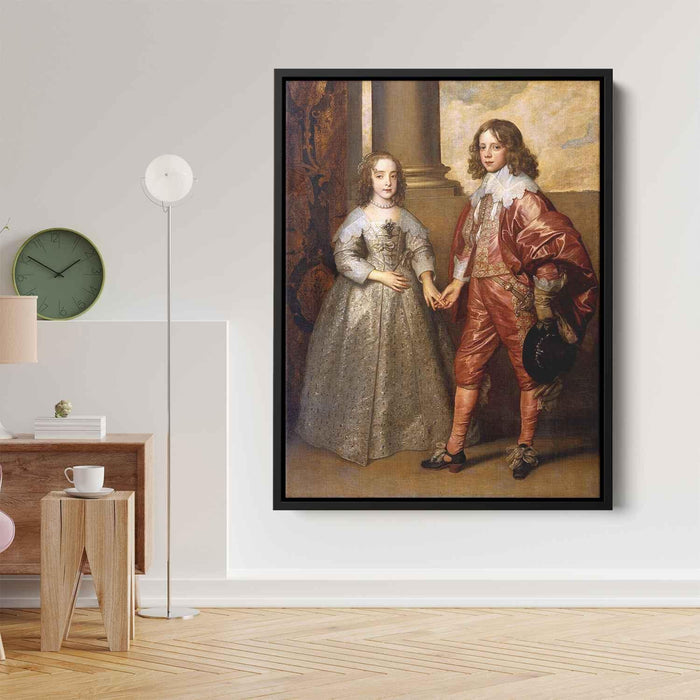 William II, Prince of Orange and Princess Henrietta Mary Stuart, daughter of Charles I of England by Anthony van Dyck - Canvas Artwork