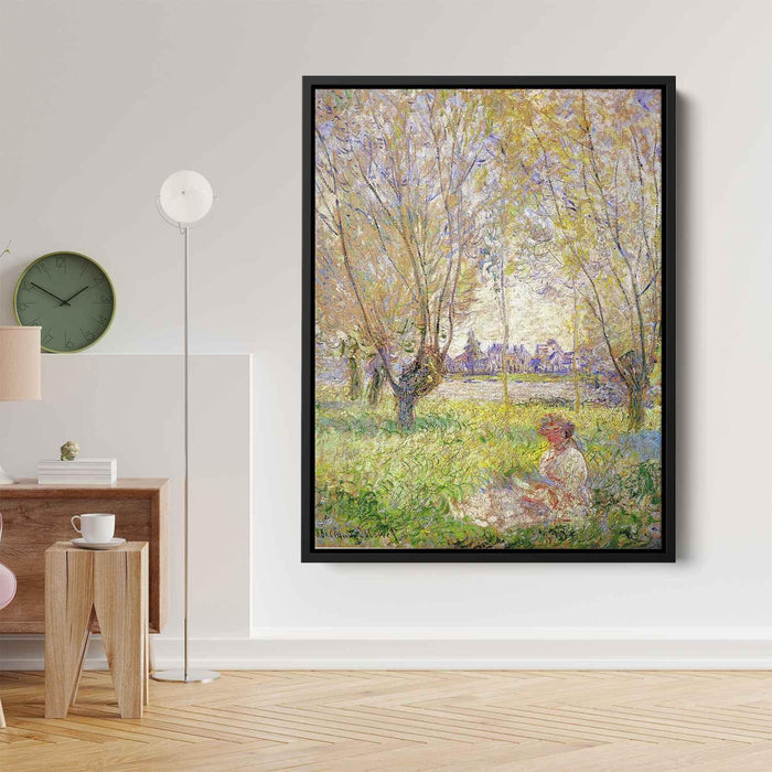 Woman Sitting under the Willows (1880) by Claude Monet - Canvas Artwork