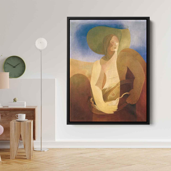 Woman with fish (1934) by Aleksandra Ekster - Canvas Artwork