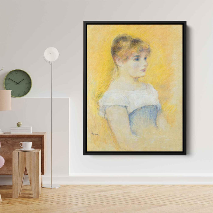 Young Girl in a Blue Corset by Pierre-Auguste Renoir - Canvas Artwork