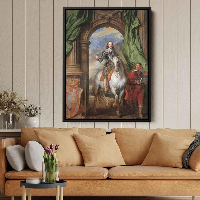 Equestrian Portrait of Charles I, King of England with Seignior de St Antoine by Anthony van Dyck - Canvas Artwork