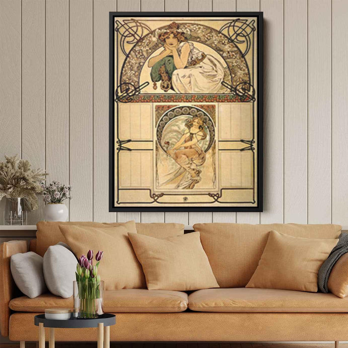 Calendar of cherry blossom (1898) by Alphonse Mucha - Canvas Artwork