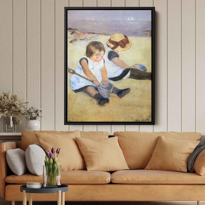 Children Playing On The Beach (1884) by Mary Cassatt - Canvas Artwork