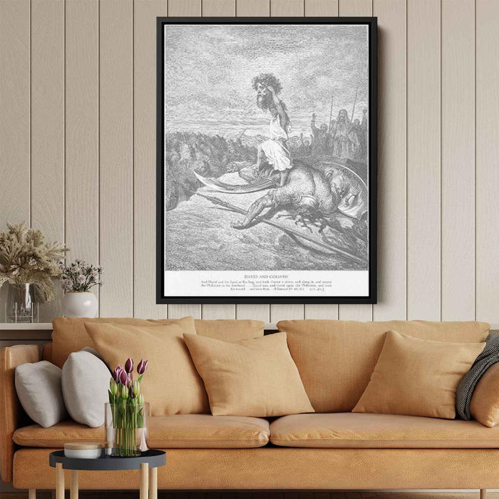 David Slays Goliath by Gustave Dore - Canvas Artwork