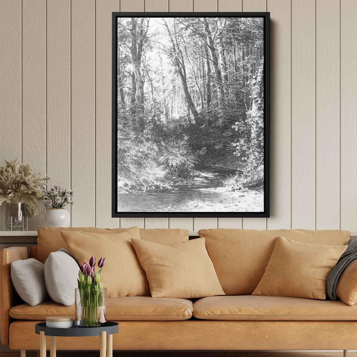 Forest Stream by Ivan Shishkin - Canvas Artwork