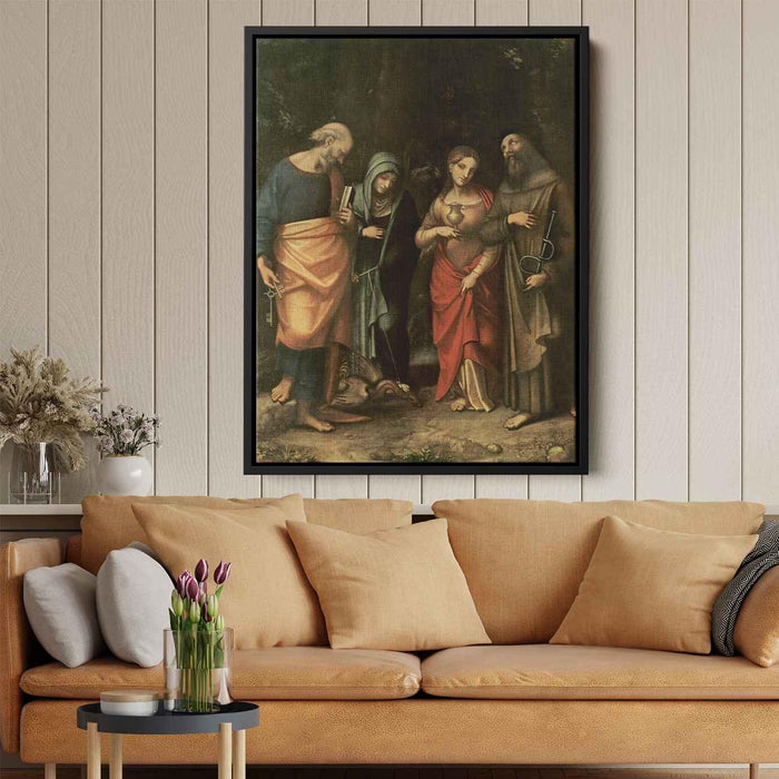 Four Saints (from left St. Peter, St. Martha, St. Mary Magdalene, St. Leonard) by Correggio - Canvas Artwork