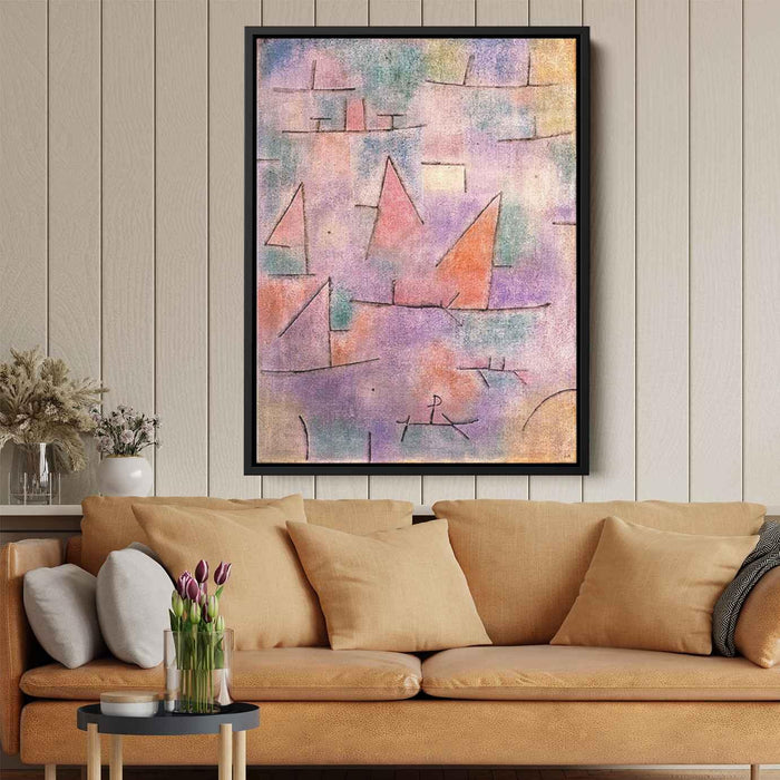 Harbour with sailing ships (1937) by Paul Klee - Canvas Artwork