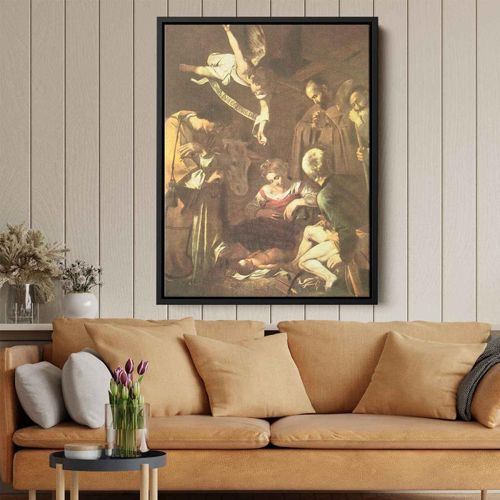 Nativity with St. Francis and St. Lawrence (1609) by Caravaggio - Canvas Artwork