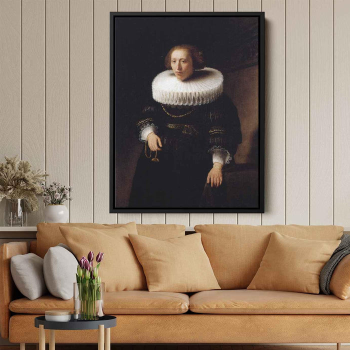 Portrait Of A Woman (1632) by Rembrandt - Canvas Artwork