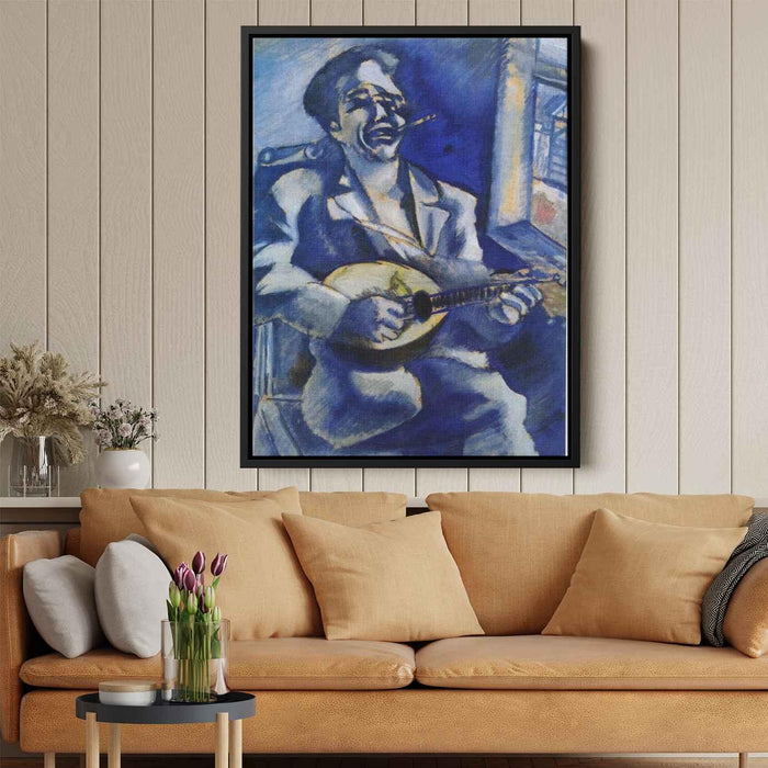 Portrait of Brother David with Mandolin (1914) by Marc Chagall - Canvas Artwork