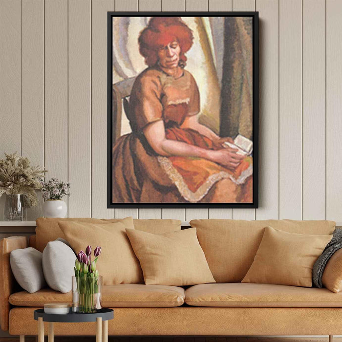 Redheaded Woman Reading (1922) by Tamara de Lempicka - Canvas Artwork