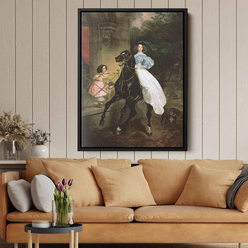 Rider. Portrait of Giovanina and Amacilia Pacini, the Foster Children of Countess Yu. P. Samoilova by Karl Bryullov - Canvas Artwork