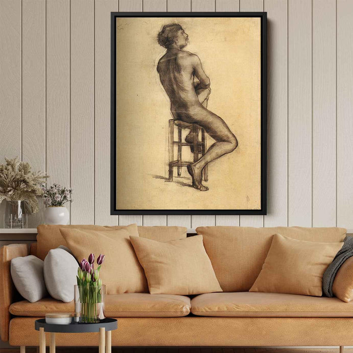 Seated Male Nude Seen from the Back (1886) by Vincent van Gogh - Canvas Artwork