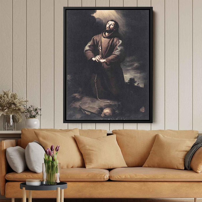 St. Francis of Assisi at Prayer (1650) by Bartolome Esteban Murillo - Canvas Artwork