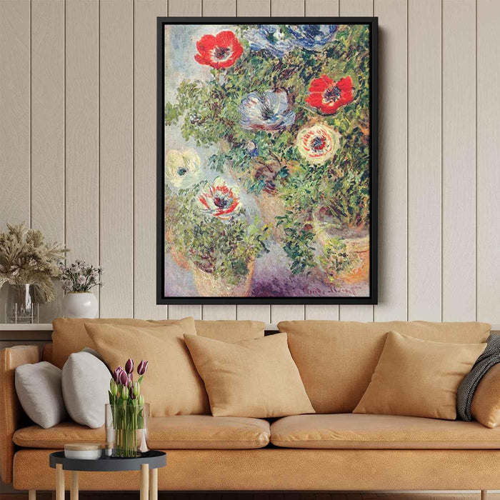 Stilll Life with Anemones (1885) by Claude Monet - Canvas Artwork