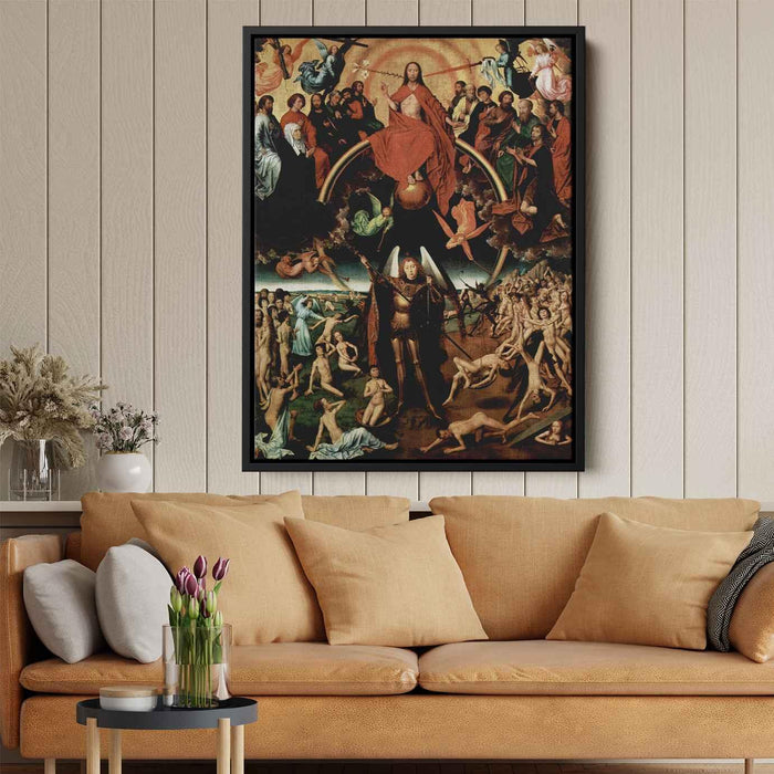 The Last Judgment triptych, central panel, Maiestas Domini with Archangel Michael weighing the souls by Hans Memling - Canvas Artwork