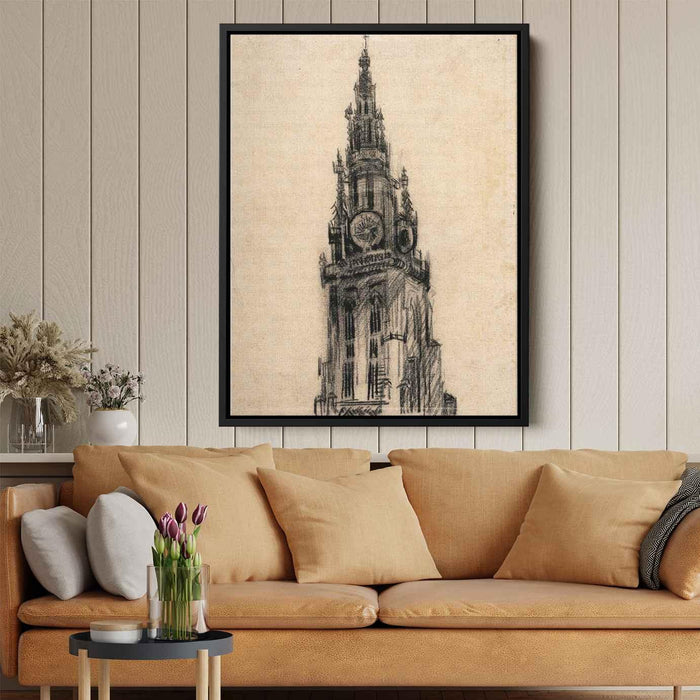 The Spire of the Church of Our Lady (1885) by Vincent van Gogh - Canvas Artwork