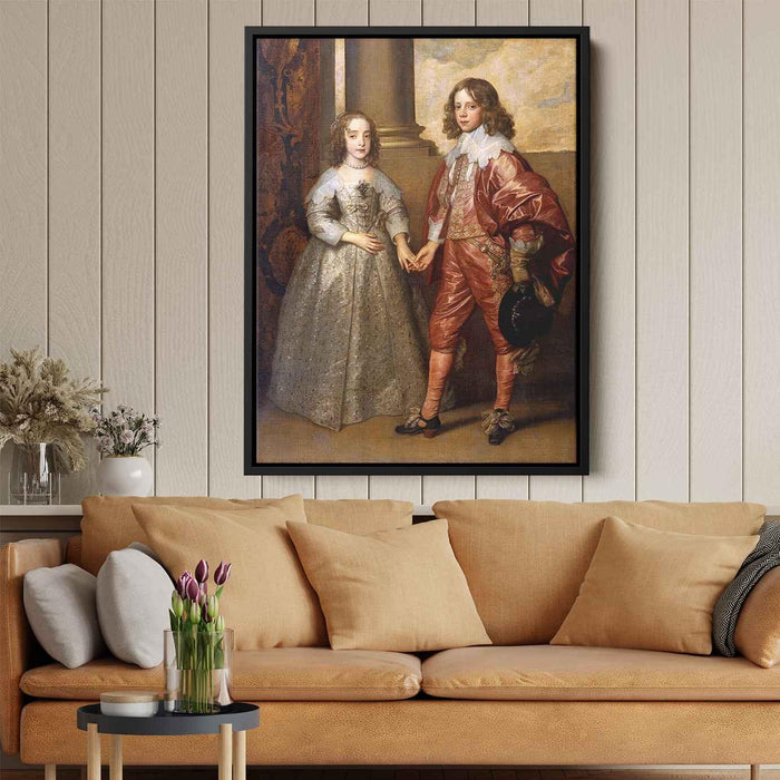 William II, Prince of Orange and Princess Henrietta Mary Stuart, daughter of Charles I of England by Anthony van Dyck - Canvas Artwork
