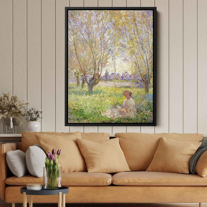 Woman Sitting under the Willows (1880) by Claude Monet - Canvas Artwork