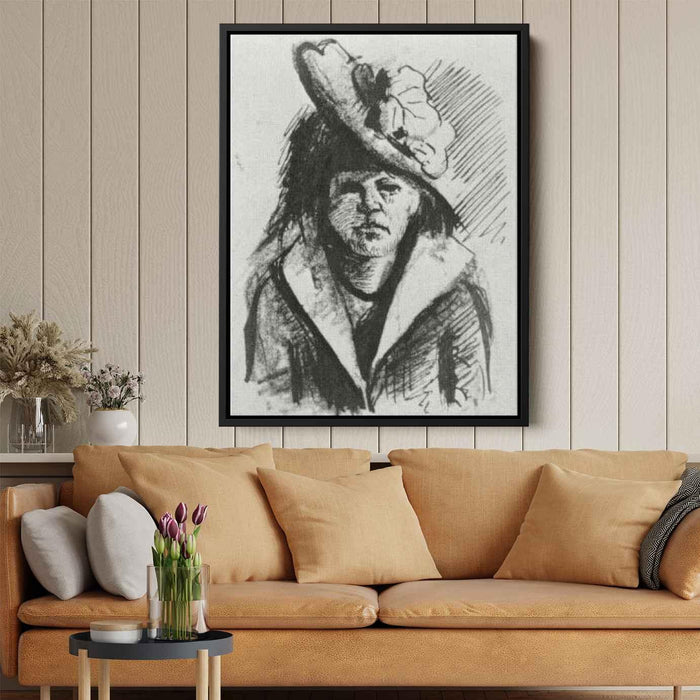 Woman with Hat, Half-Length by Vincent van Gogh - Canvas Artwork