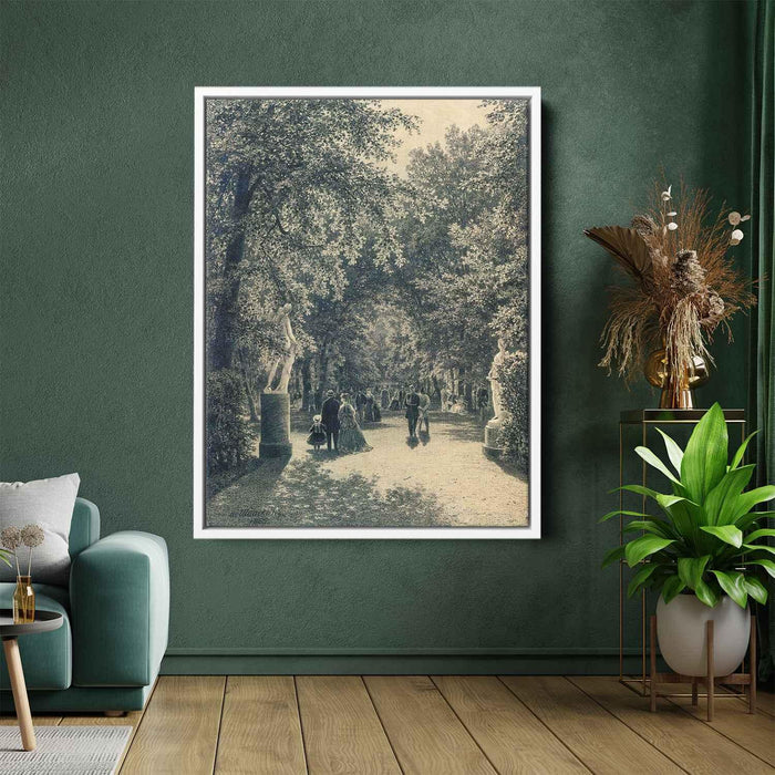 Alley of the Summer Garden in St. Petersburg (1869) by Ivan Shishkin - Canvas Artwork