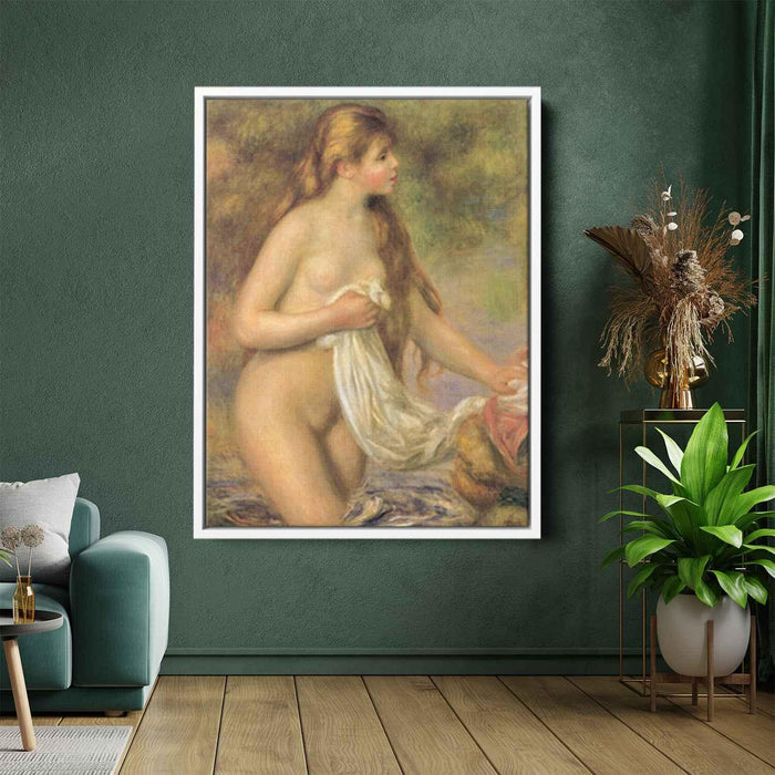 Bather with Long Hair (1895) by Pierre-Auguste Renoir - Canvas Artwork