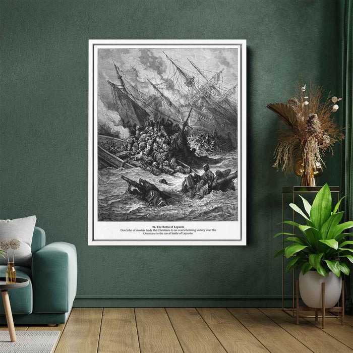 Battle of Lepanto in 1571 (1877) by Gustave Dore - Canvas Artwork