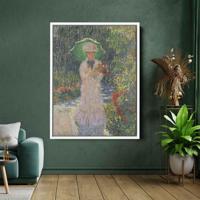 Camille with Green Parasol (1876) by Claude Monet - Canvas Artwork