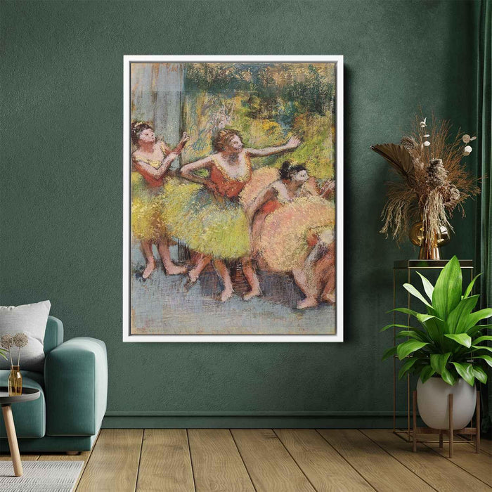 Dancers in Green and Yellow (1904) by Edgar Degas - Canvas Artwork