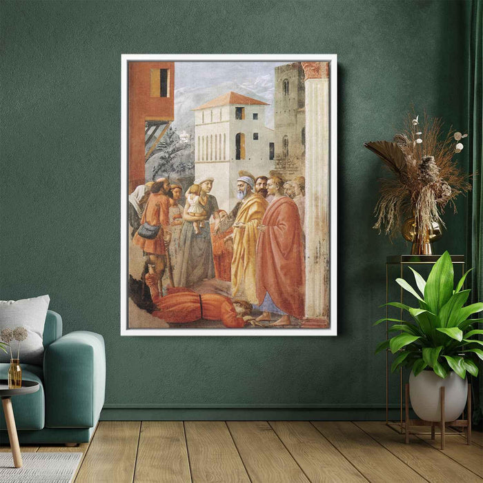 Distribution of Alms and Death of Ananias (1425) by Masaccio - Canvas Artwork