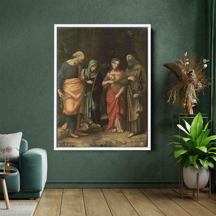 Four Saints (from left St. Peter, St. Martha, St. Mary Magdalene, St. Leonard) by Correggio - Canvas Artwork