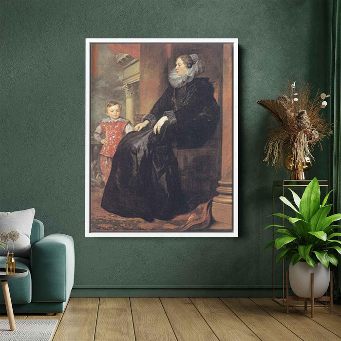 Genoese Noblewoman with her Son (1626) by Anthony van Dyck - Canvas Artwork