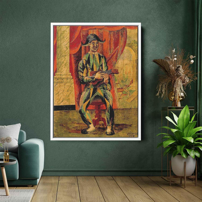 Harlequin with guitar (1918) by Pablo Picasso - Canvas Artwork