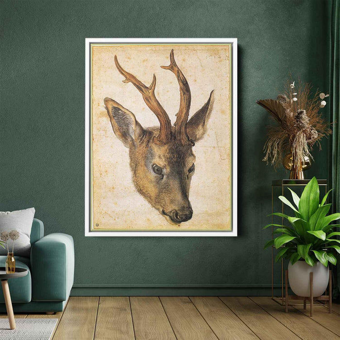 Head of a Stag (1503) by Albrecht Durer - Canvas Artwork