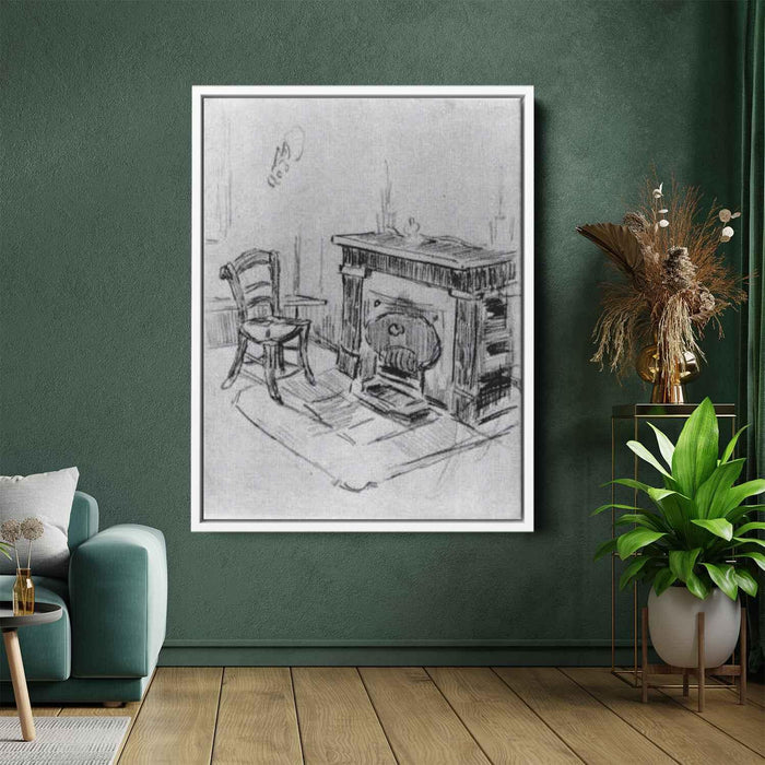 Mantelpiece with Chair (1890) by Vincent van Gogh - Canvas Artwork